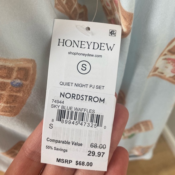 Honeydew NWT FLAW Quiet Night Sky Blue Waffles PJ Set Size Small - Picture 4 of 6